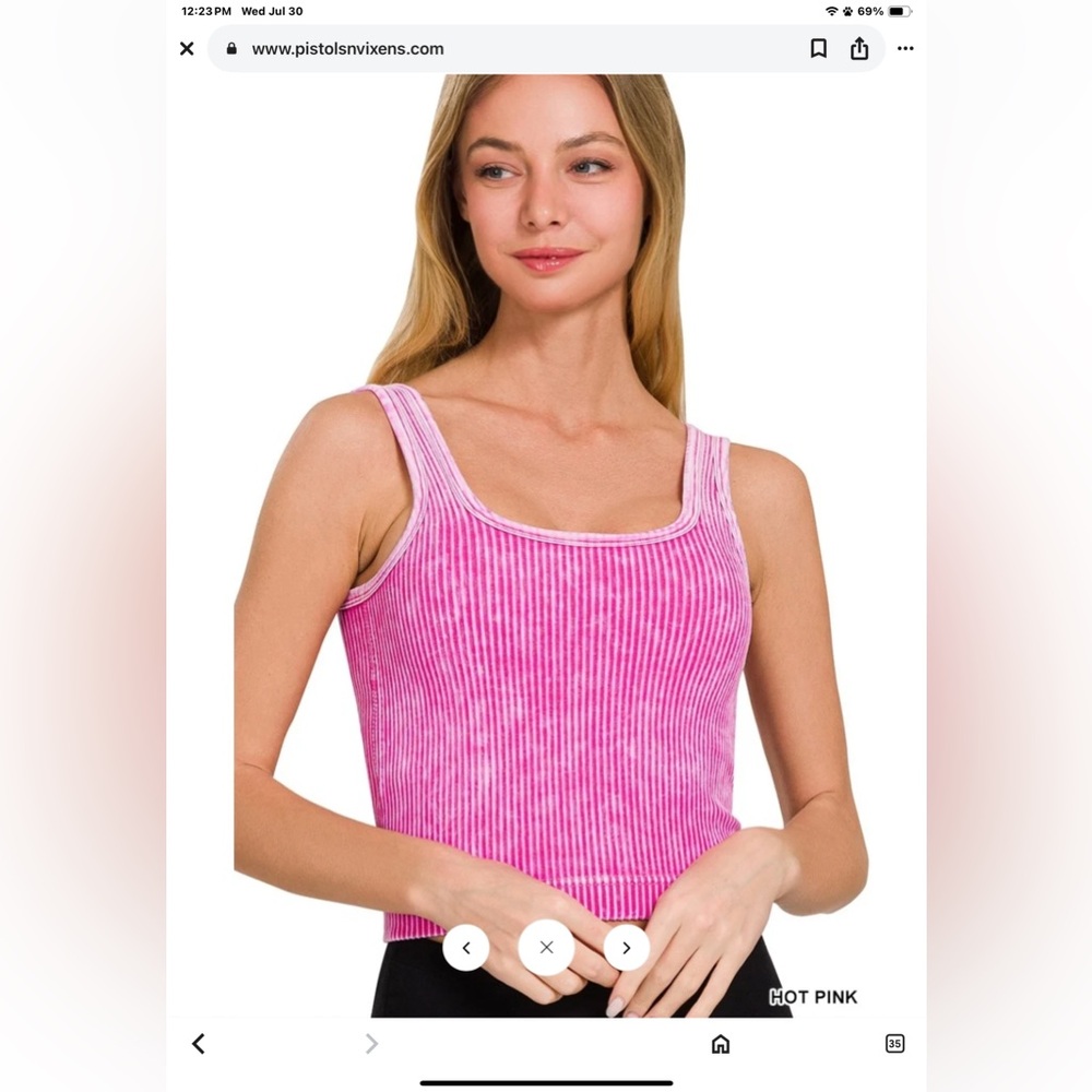 2-Pack Zenana Ribbed Built In Bra Tanks - Picture 8 of 10
